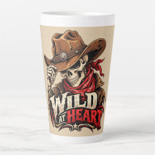 Wild Soul Skeleton Cowboy Western Design Latte Mug