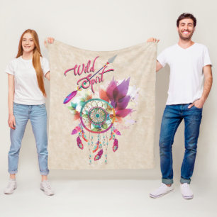 Wild Spirit & Dream Catcher Fleece Blanket