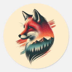 Wild Spirit Fox - Nature-Inspired Artistic Sticker