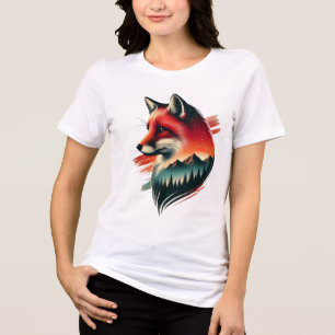 Wild Spirit Fox - Nature-Inspired Artistic  Tri-Blend Shirt