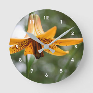 Wild Spotted Canadian Lily Flower Nature Round Clock