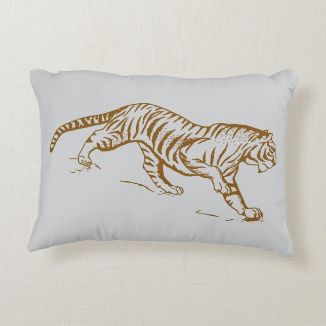 Wild Sprint Pillow – Fierce Running Tiger (Back)