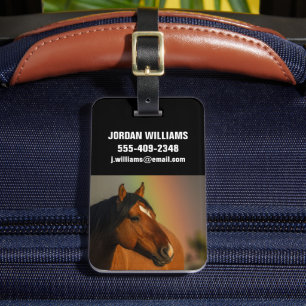 Wild Stallion, Golden Light and Rainbow Luggage Tag