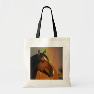 Wild Stallion, Golden Light and Rainbow Tote Bag