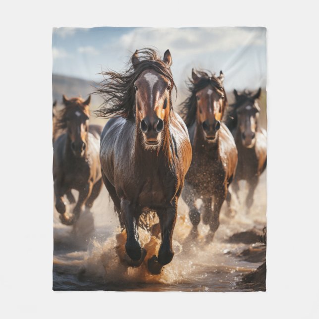 Wild Stampede Fleece Blanket (Front)