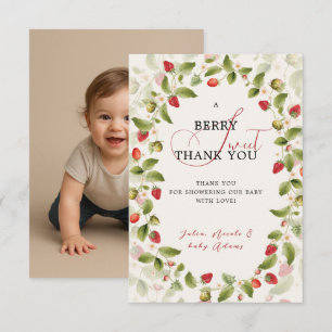 WILD STRAW BERRY SWEET BABY SHOWER PHOTO  INVITATION