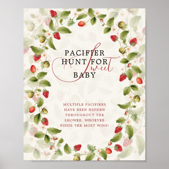 WILD STRAW BERRY SWEET BABY SHOWER SIGN (Front)