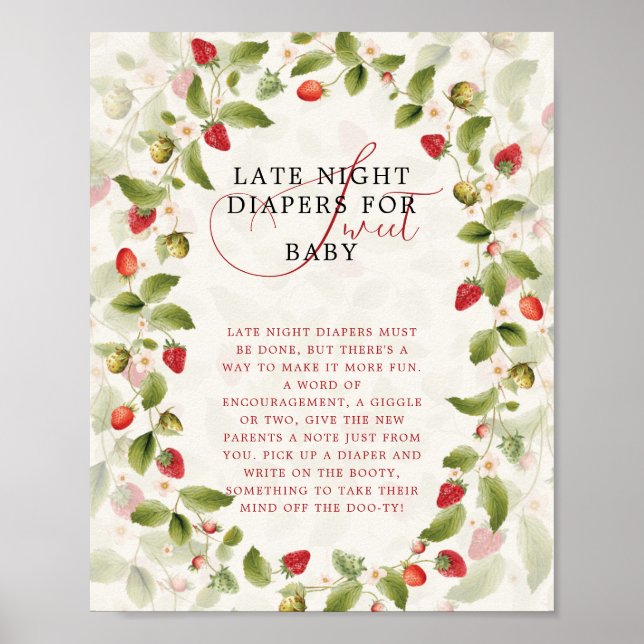 WILD STRAW BERRY SWEET BABY SHOWER SIGN (Front)