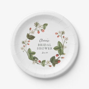 Wild Strawberries Bridal Shower Paper Plate