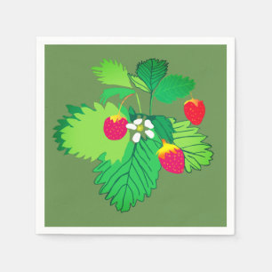 Wild Strawberries Cocktail Paper Napkins