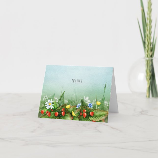 Wild strawberries in a meadow sweet thank you (Front)