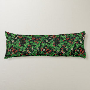 Wild strawberries on black body cushion