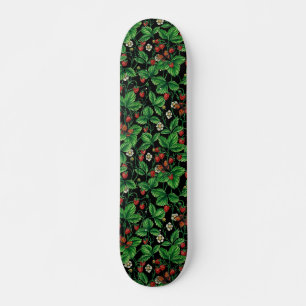 Wild strawberries on black skateboard
