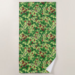 Wild strawberries on honeydew beach towel