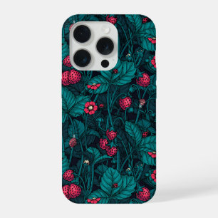 Wild strawberries, red and blue iPhone 15 pro case