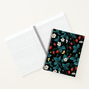 Wild strawberries red/yellow/blue/black notebook