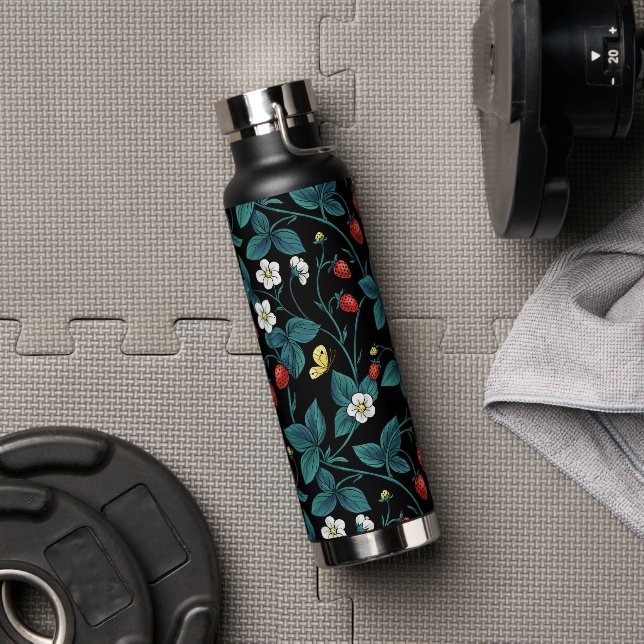 Wild strawberries red/yellow/blue/black water bottle (Gym)