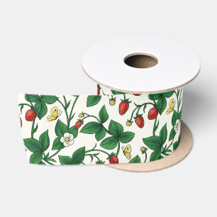 Wild strawberries red/yellow/green/off white satin ribbon