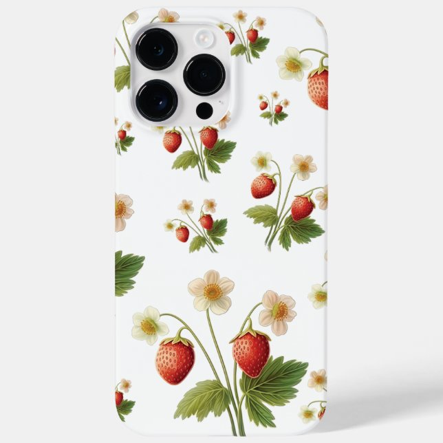 Wild strawberries Summer Vibe Watercolor Case-Mate iPhone Case (Back)