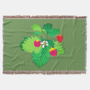 Wild Strawberries Throw Blanket