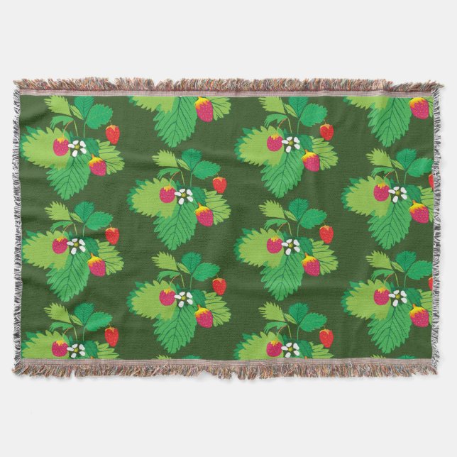 Wild Strawberries  Throw Blanket (Front)
