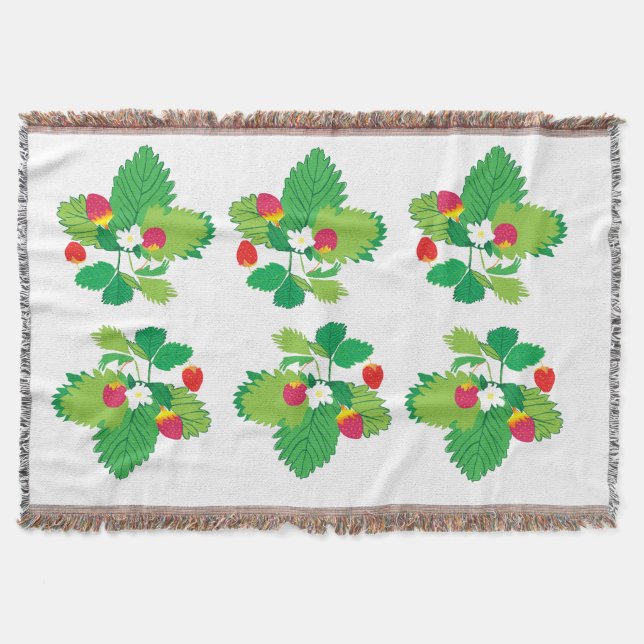Wild Strawberries Throw Blanket (Front)