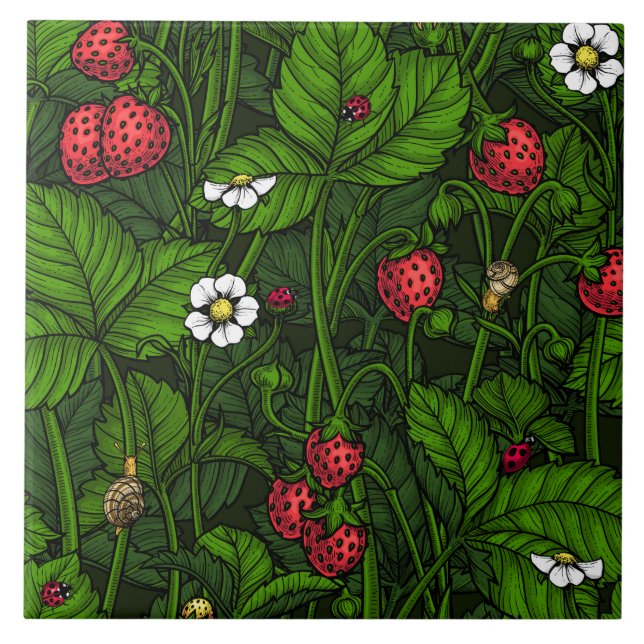 Wild strawberries tile (Front)
