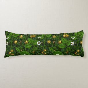 Wild strawberries, yellow and green body cushion