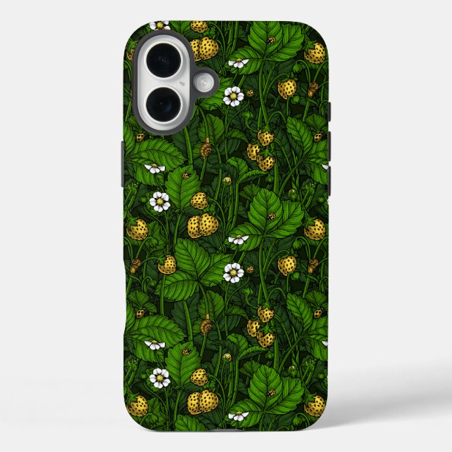 Wild strawberries, yellow and green Case-Mate iPhone case (Back)