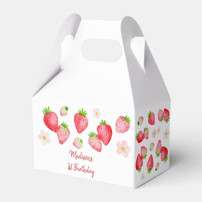 Wild Strawberry Berry Sweet Birthday Favour Box (Front Side)