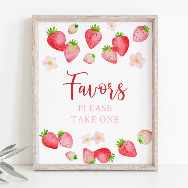 Wild Strawberry Birthday Party Favour Sign (Creator Uploaded)
