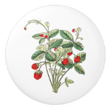 Wild Strawberry Ceramic Knob Pull