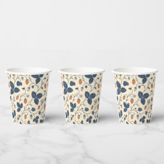Wild Strawberry Ledger Vintage Botanicals Paper Cups