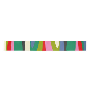 Wild Stripes Modern Multicolor Abstract Pattern Satin Ribbon