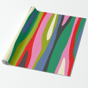 Wild Stripes Modern Multicolor Abstract Pattern Wrapping Paper