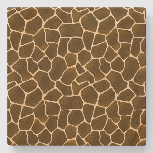 Wild Style Giraffe Spots Safari Animal Print Stone Coaster (Front)