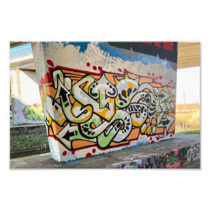Wild style graffiti wall 1 photo print