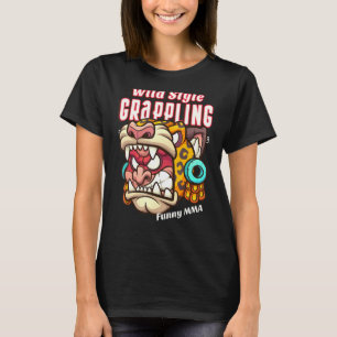 Wild Style Grappling Leopard Warrior Mma Jiu Jitsu T-Shirt