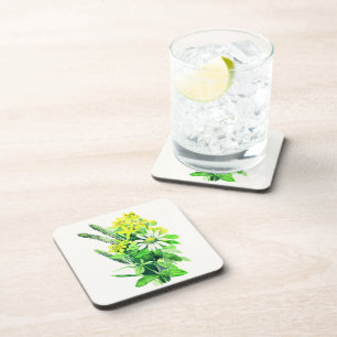 Wild summer flowers coaster