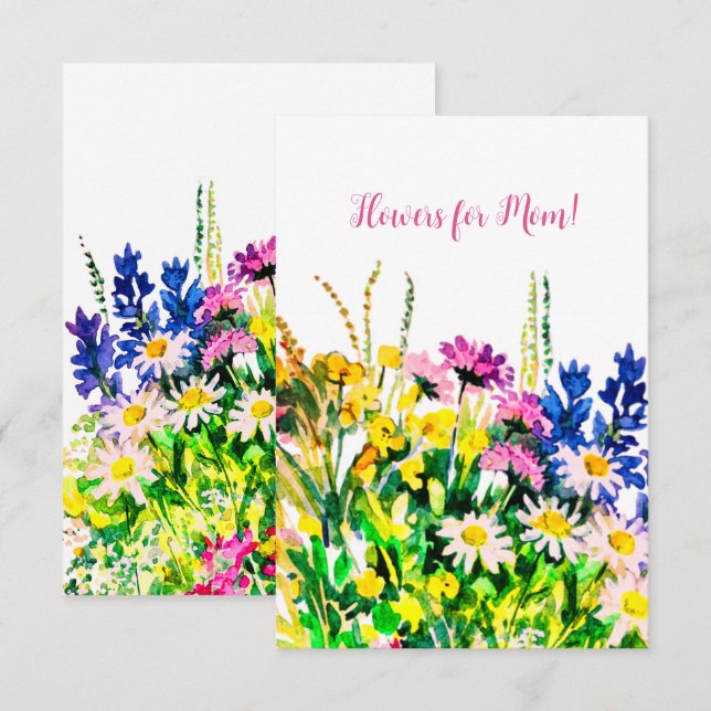 Wild summer flowers Happy Birthday card (Front/Back)