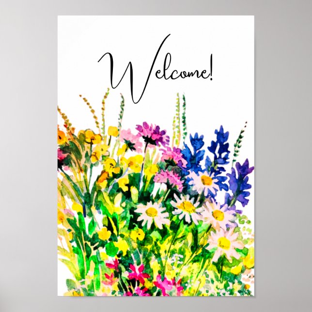 Wild summer flowers in the field poster (Front)