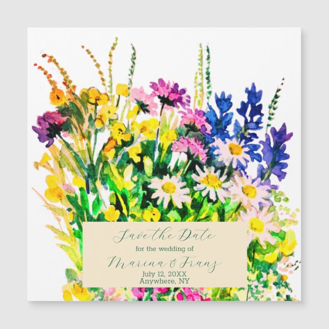 Wild summer flowers save the date (Front)
