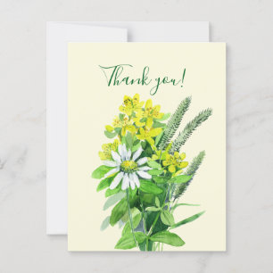 Wild summer flowers thank you card