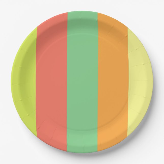 Wild Summer Stripes Paper Plate (Front)