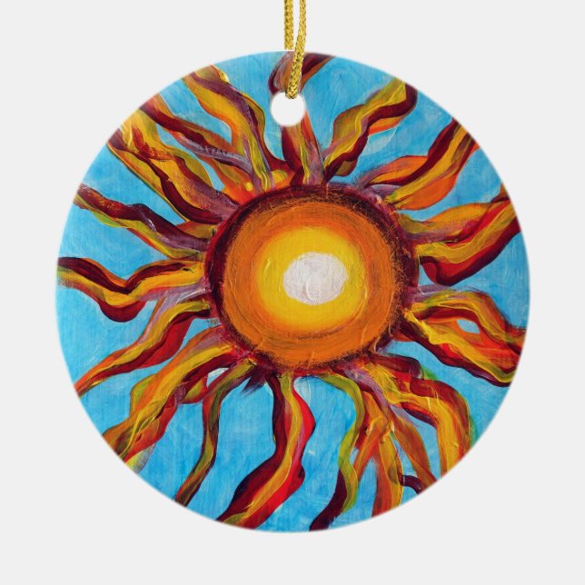 Wild Sun Ceramic Tree Decoration (Front)