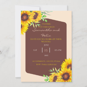 Wild Sunflowers Autumn Wedding Invitation