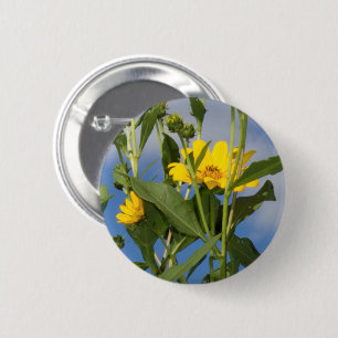 Wild Sunflowers Floral Flower Photography 6 Cm Round Badge