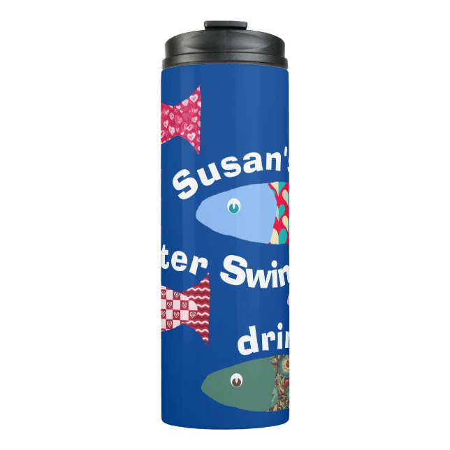 Wild swimming After Swim Drink Flask Personalised Thermal Tumbler (Front)