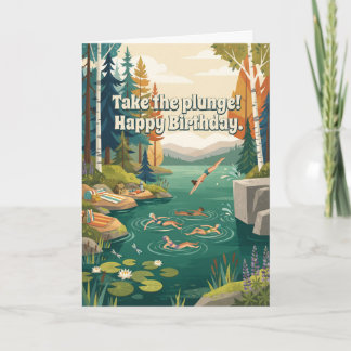 Wild Swimming Friends Birthday Card