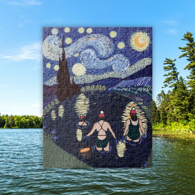 Wild Swimming Van Gogh Starry Night Birthday  Jigsaw Puzzle (Creator Uploaded)
